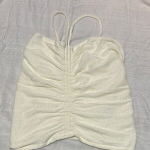 Anthropologie Cream Ruched Camisole